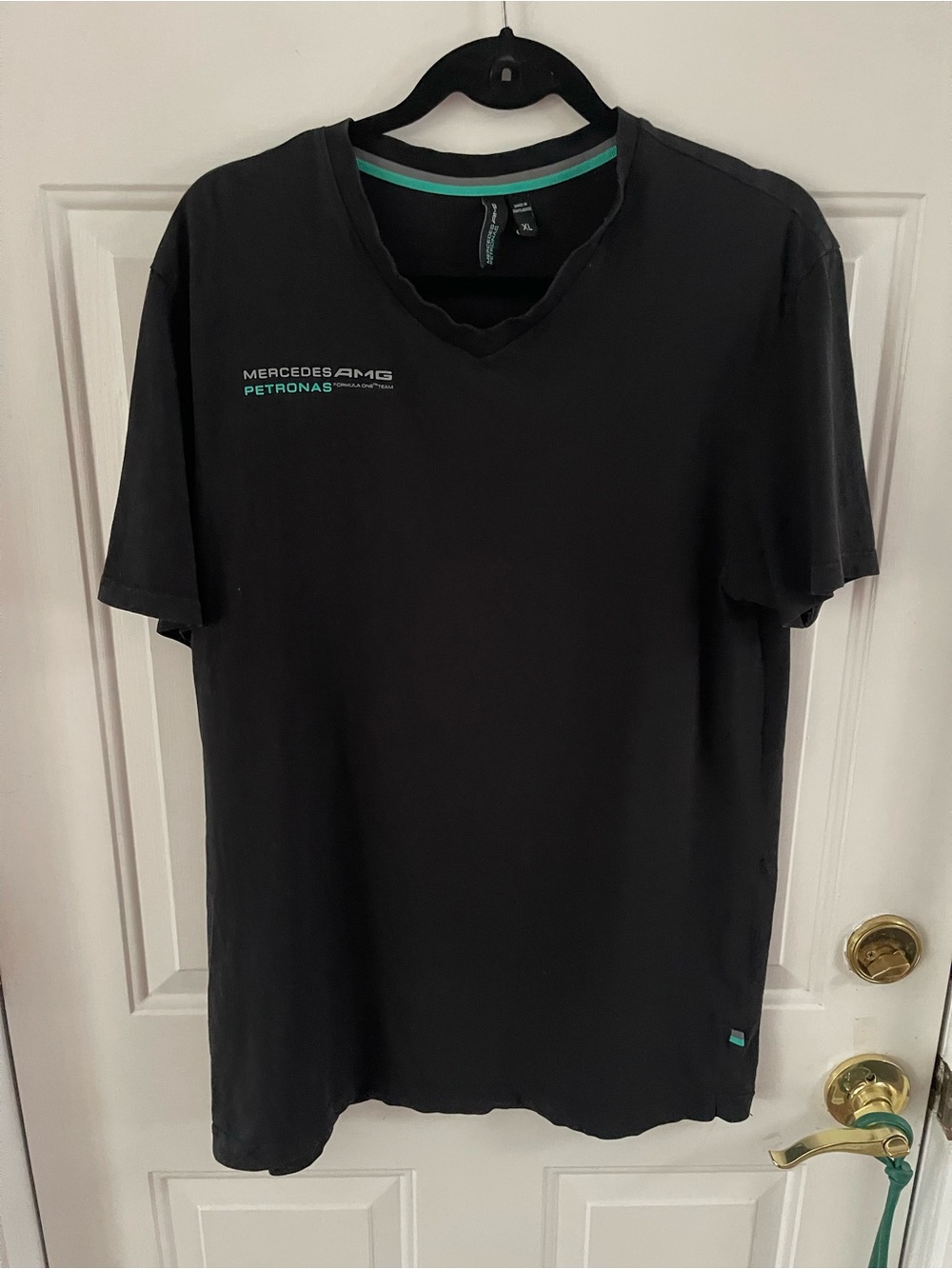 Mercedes AMG Petronas Black Tee with Teal Accent